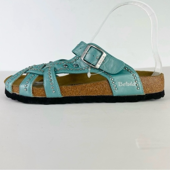 Birkenstock Betula Lambada Turquoise Teal Crystal Studded Sandals EUC - Picture 9 of 14